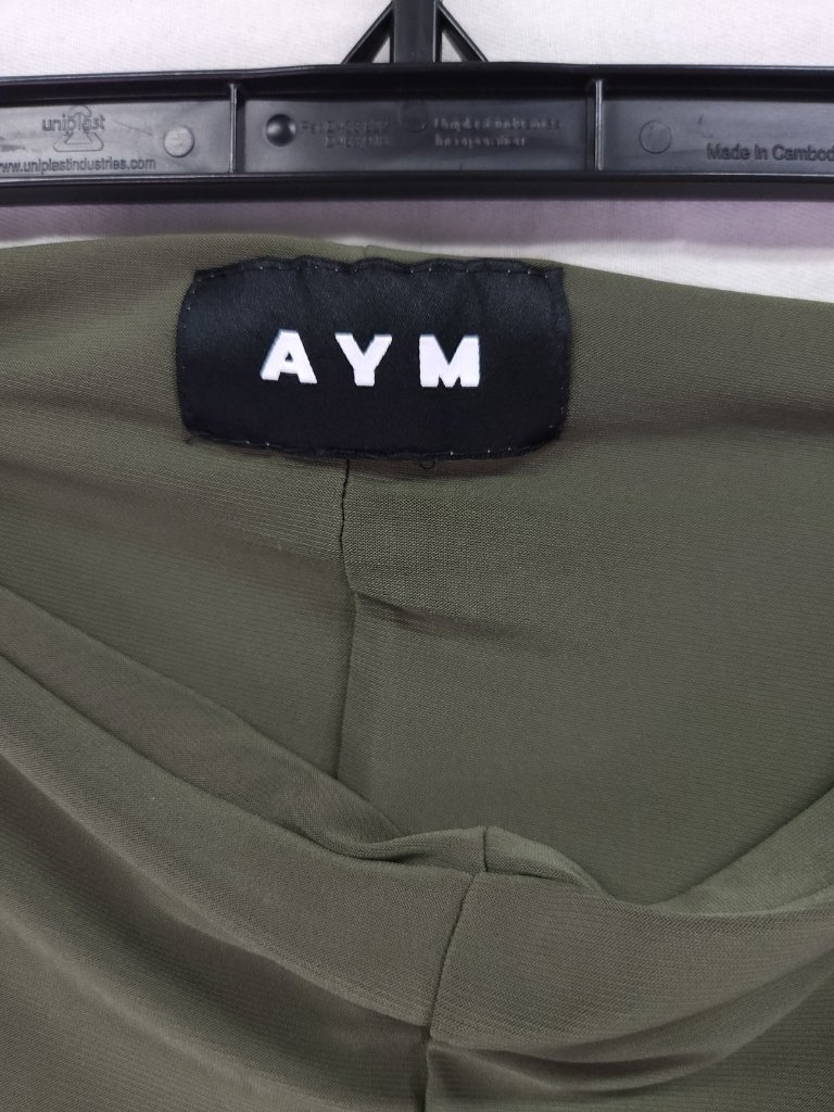 Aym Studio Womens Xs Olive Green High Waist Biker Shorts Stretch Athletic Shorts — image 6 of 7